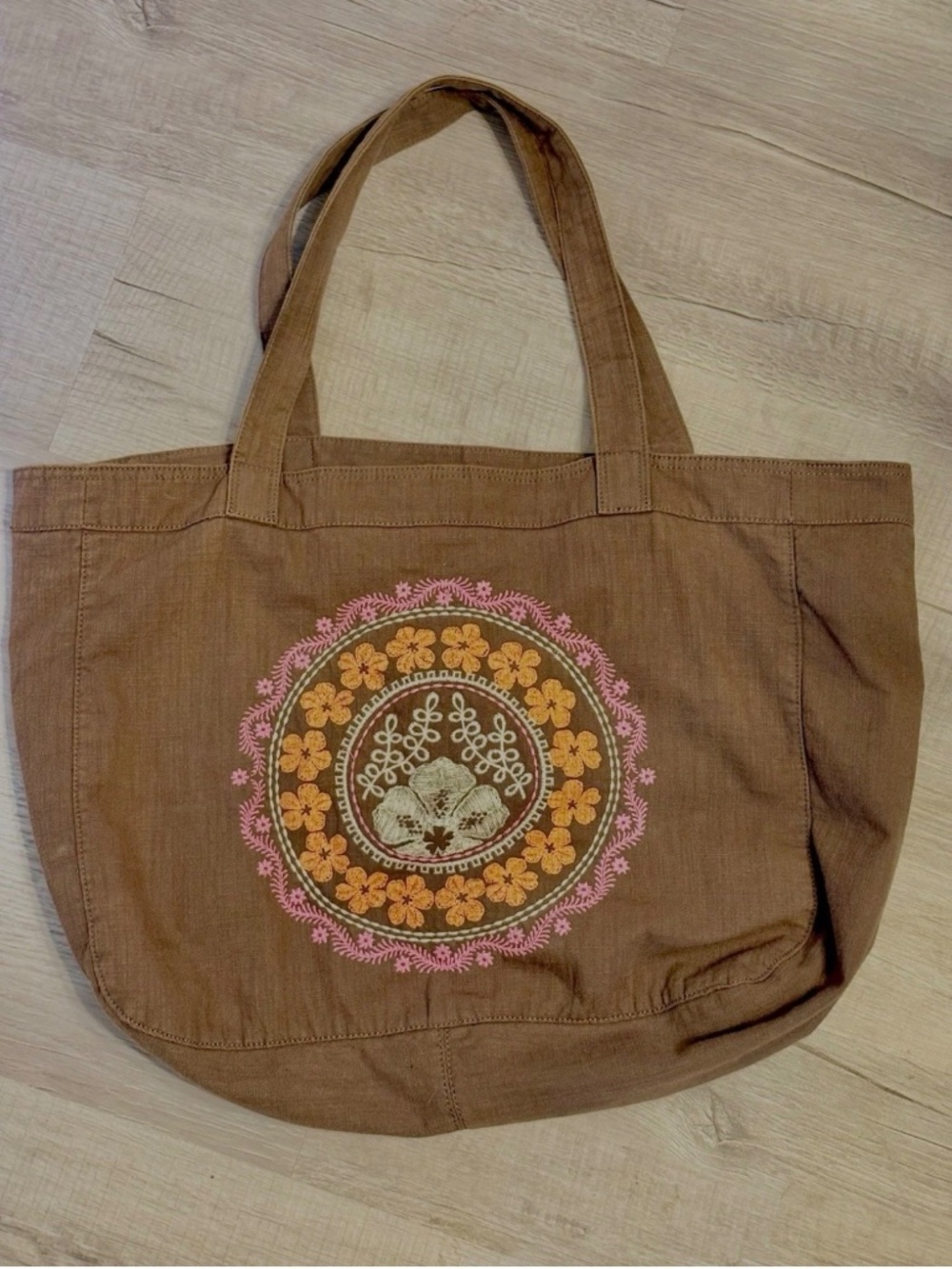 American Eagle Outfitters Floral Y2K Embroidered Double Strap Tote Shoulder Bag